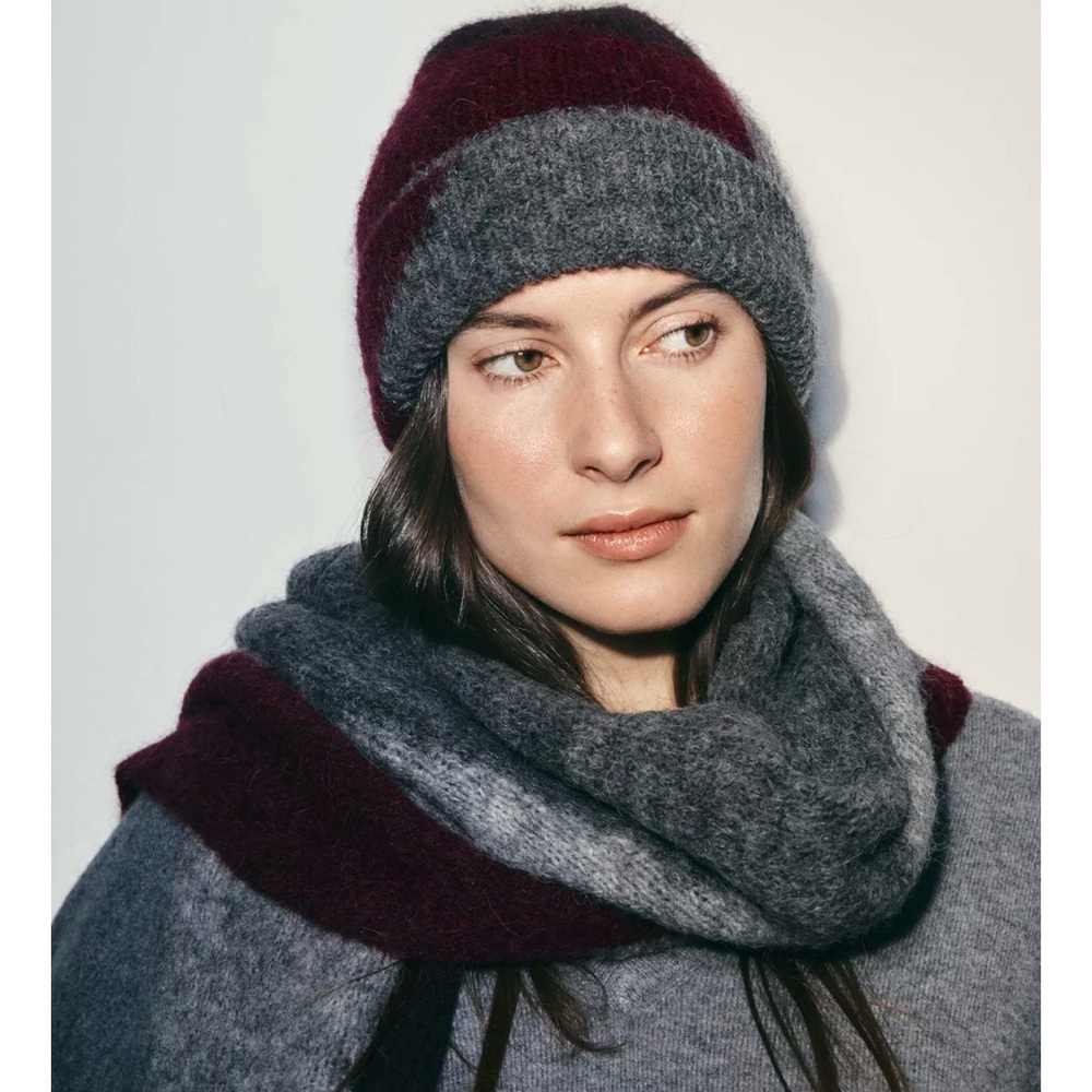 ZARA Alpaca Blend Scarf & Beanie Hat • Set • NWT